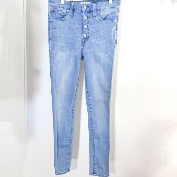 Madewell 10” High Rise Skinny Jeans Size 28Mickleton Light Wash M5327 - Picture 2 of 13